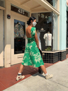 Green Pagoda Sleeve Dress
