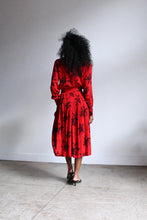 Load image into Gallery viewer, 1980s Red Rose Dress Set