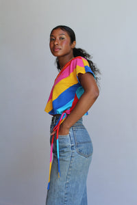 1970s REWORKED Hang Ten Rainbow Striped Tee