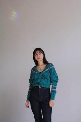 1980s Turquoise Woolrich Cardigan