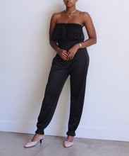 Load image into Gallery viewer, Black Lace Loungewear Jumpsuit
