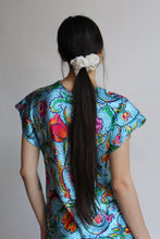 Load image into Gallery viewer, Polka Dot Paisley Floral Silk Slip Dress