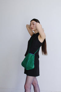 1980s Green Contrast Leather Purse