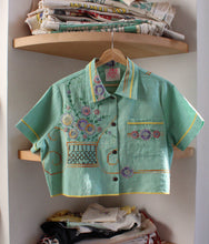 Load image into Gallery viewer, Garden Sunset Antique Patchwork Crop Top