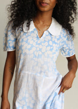 Load image into Gallery viewer, 1930s Faded Blue Cherry Print Feedsack House Dress