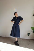 Load image into Gallery viewer, 1980s Navy Blue Linen Skirt Set