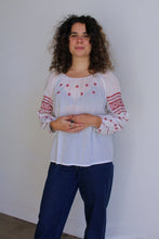 Load image into Gallery viewer, 1960s Cross Stitch Cotton Blouse