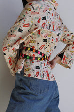 Load image into Gallery viewer, 1990s Kokeshi Doll Print Top