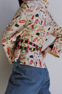 1990s Kokeshi Doll Print Top