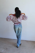Load image into Gallery viewer, 1970s Cotton &amp; Crochet Grid Blouse