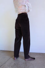 Load image into Gallery viewer, 1980s Eggplant Brown Wide Wale Corduroy Trousers