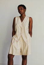 Load image into Gallery viewer, 90s Silk Linen Nude Hued 2-Piece Vest + Shorts
