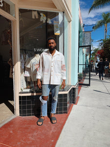 Lotus Flower Rice Sack Work Shirt