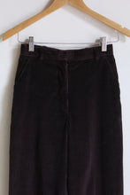 Load image into Gallery viewer, 1980s Eggplant Brown Wide Wale Corduroy Trousers