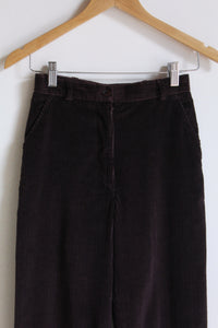 1980s Eggplant Brown Wide Wale Corduroy Trousers
