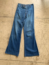 Load image into Gallery viewer, Rare 1970s Dark  Wash High Waisted Bell Bottom Jeans