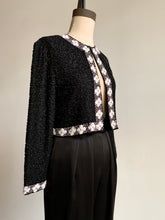 Load image into Gallery viewer, 80s Black Beaded Jacket