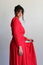 Load image into Gallery viewer, 1980s Red Rayon Soutache Dress