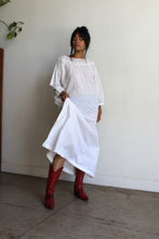 Load image into Gallery viewer, Antique White Cotton Tent Dress with Crochet Lace Neckline