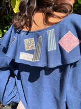 Load image into Gallery viewer, Antique Calico Silk Ruffle Blouse | Size S-M