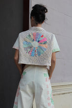Load image into Gallery viewer, Malayan Rose Patchwork Cropped Button-up