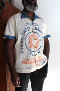 5 Tigers Flour Sack + African Wax Fabric Button-up