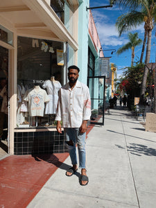 Lotus Flower Rice Sack Work Shirt