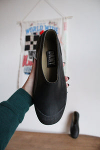 1980s Black DKNY Rubber Slip on Loafers - Size 8