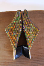 Load image into Gallery viewer, 1980s Gold Metallic Disco Ball Slip On Leather Pointed Mules - Made in Italy - Size 8