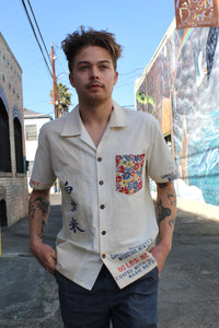 Calrose Rice Floral Flour Sack Button-up by 3 Women