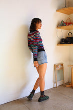 Load image into Gallery viewer, 1970s V-Neck Lurex Striped Pullover Sweater