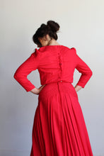 Load image into Gallery viewer, 1980s Red Rayon Soutache Dress