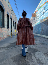 Load image into Gallery viewer, 1970s Chestnut Brown Leather Trench Coat
