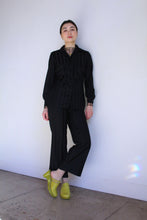 Load image into Gallery viewer, 1970s Black Striped Pant Suit Set