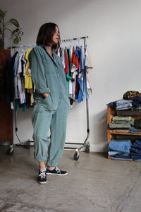 1980s Sage Green Banana Republic Oversized Jumpsuit