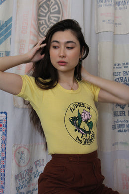 Flower of the Dragon Vintage Yellow Tee is