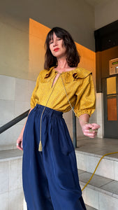 1990s Blue Silk Parachute Pants