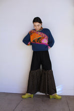 Load image into Gallery viewer, 1970s Indian Ruffle Wide Leg Gold Polka Dot Pants