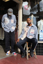 Load image into Gallery viewer, New Rose Rice Sack Blue Grey Long Sleeve Button-Up