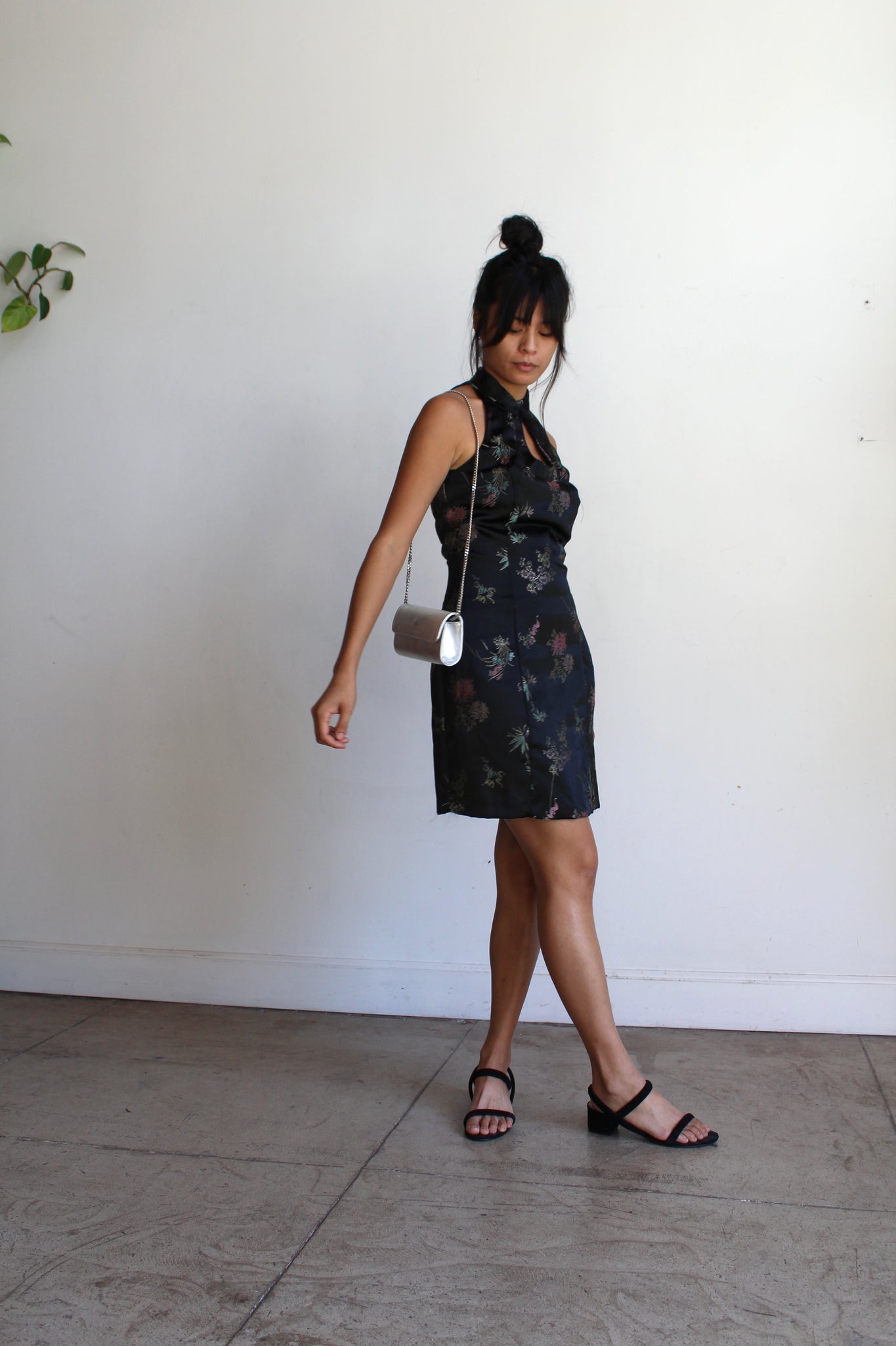 90s chinese dress Vintage 90s Black Red Satin Chinese Asian Top Dress Mandarin Collar Button up Chinese Short Sleeve Dress China Dress Print Dragon Size Small