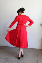 Load image into Gallery viewer, 1980s Red Rayon Soutache Dress