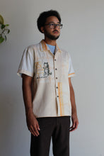 Load image into Gallery viewer, Monday Kitty Gold King Rice Sack Button Up