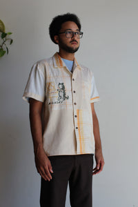 Monday Kitty Gold King Rice Sack Button Up