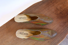 Load image into Gallery viewer, 1980s Gold Metallic Disco Ball Slip On Leather Pointed Mules - Made in Italy - Size 8