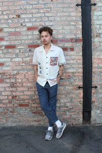 Calrose Rice Floral Flour Sack Button-up by 3 Women