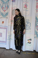 Load image into Gallery viewer, 1960s Floral Silk Velvet Burnout Áo Dài Dress w/ Sheer Gold Lurex