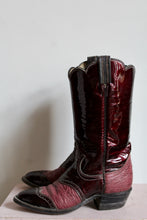 Load image into Gallery viewer, Tony Lama Burgundy Patent Leather Cowgirl Boots