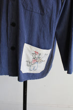 Load image into Gallery viewer, Fiddlin’ Kitty Railroad Stripe Workwear Long Sleeve Button Up