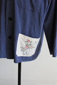 Fiddlin’ Kitty Railroad Stripe Workwear Long Sleeve Button Up