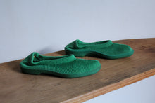 Load image into Gallery viewer, 1990s Green Knit Slip On Rubber Shoes - Size 8